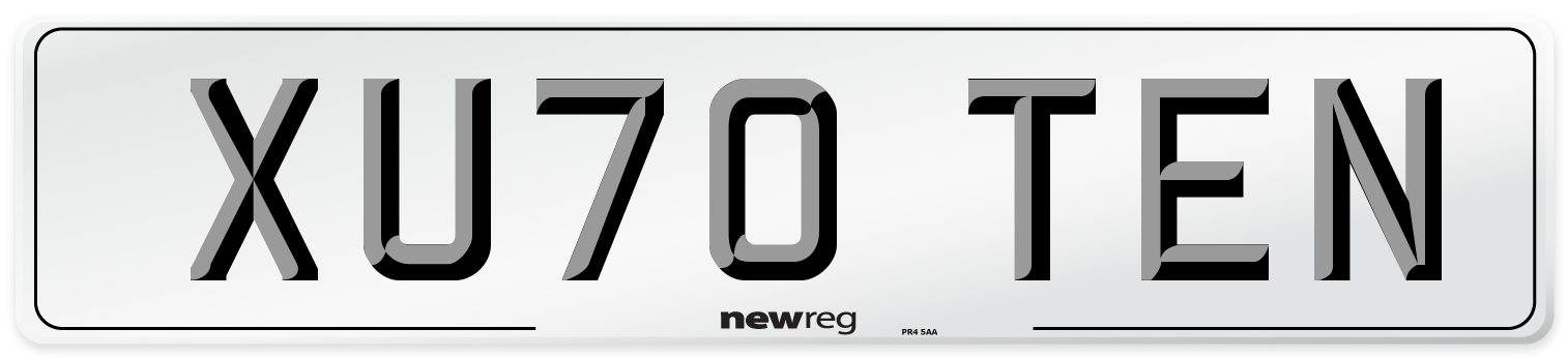 XU70 TEN Number Plate from New Reg